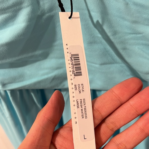 SUSANA MONACO Gathered Waist Side Slit Maxi Dress - Fresh Water - Picture 5 of 8